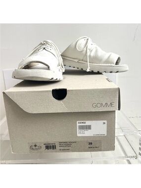 Marsell Lace-Up open toe white leather sandal